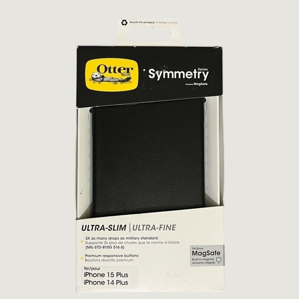 OtterBox Ultra-Slim Black Apple iPhone 15 Plus 14 Plus Case Symmetry Series New